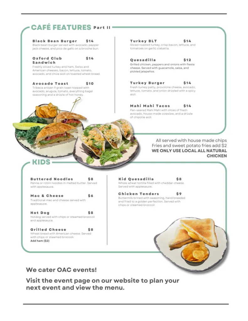 Menu Back Web Version - Oxford Athletic Club